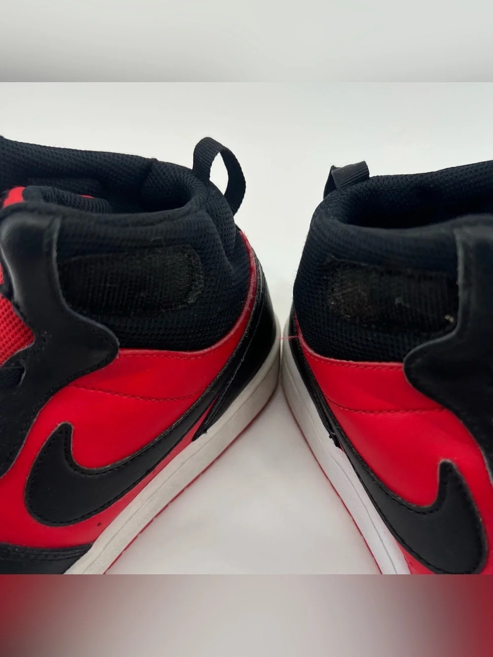Nike Court Borough Mid 2 Sneakers Youth Sz 3Y Black Red Leather Shoes CD7783-003